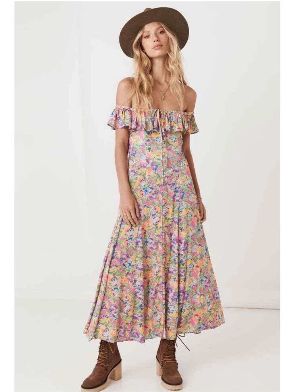 Spell & the Gypsy Floral Maxi Off the Shoulder Dress